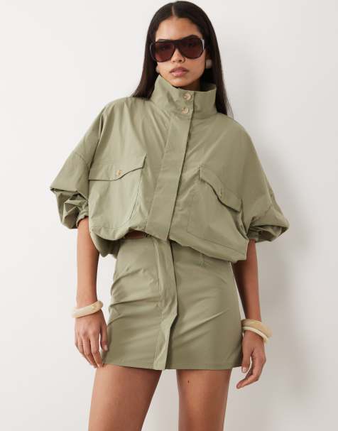 ASOS DESIGN – Minirock in Khaki, Kombiteil - view 1
