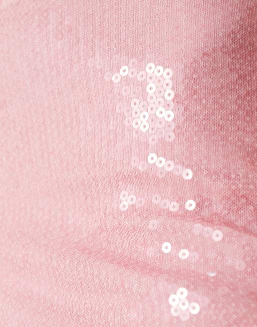 ASOS DESIGN – Minirock in Rosa mit ganzflächigem Paillettenbesatz, Kombiteil, 5 von 5