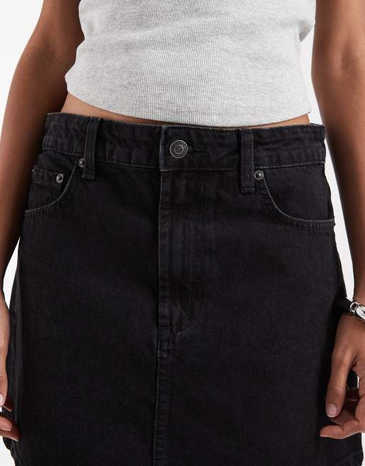 ASOS DESIGN – Minirock in verwaschenem Schwarz mit hohem Bund, 3 von 5