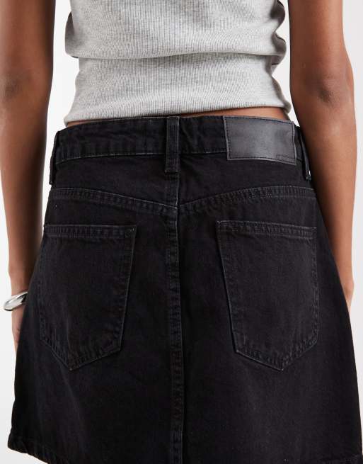 ASOS DESIGN – Minirock in verwaschenem Schwarz mit hohem Bund, 4 von 5