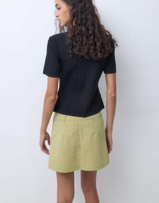 ASOS DESIGN Minirock mit Volant in Limettengrün, 5 von 5