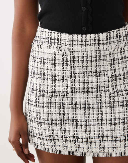 ASOS DESIGN - Minirok met opgestikte zak in ecrukleurig tweed, 5 van 5