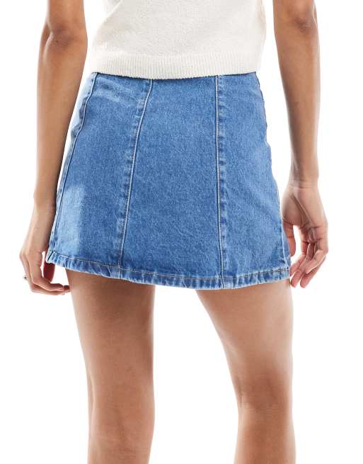 ASOS DESIGN - Minirok met uitlopende zoom en hoge taille, deel van co-ord set, 3 van 5