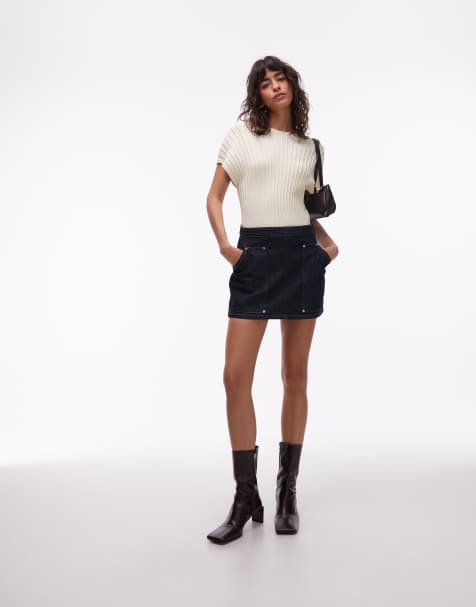 ASOS DESIGN - Minirok met utility-zakken in indigo - view 1