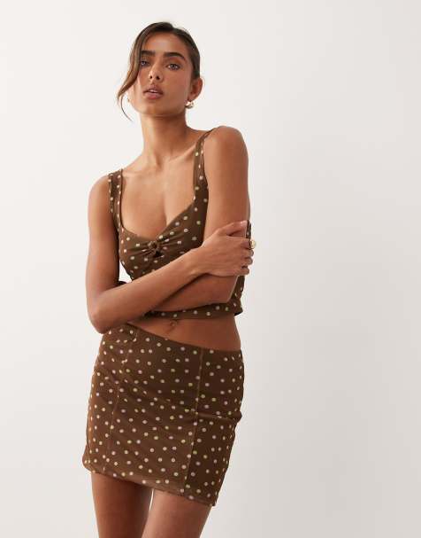 ASOS DESIGN - Minirok van mesh met stippenprint, deel van co-ord set - view 1