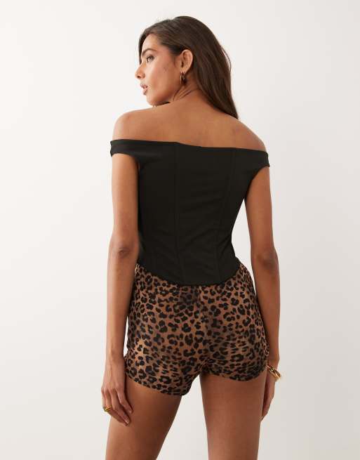 ASOS DESIGN - Minishoets i gennemsigtig mesh med dyreprint, 4 af 5