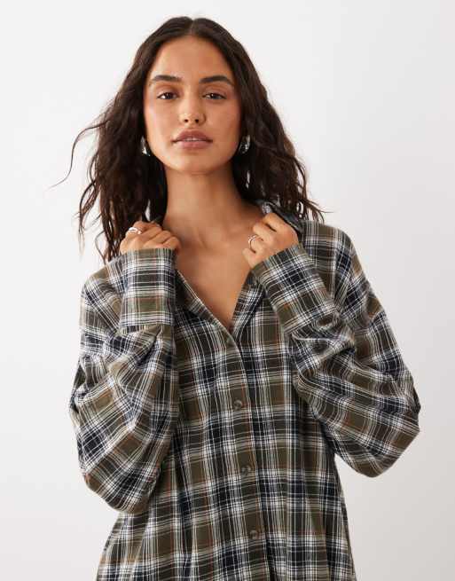ASOS DESIGN miniskjortklänning med volangfåll i rutigt mönster, 3 av 4