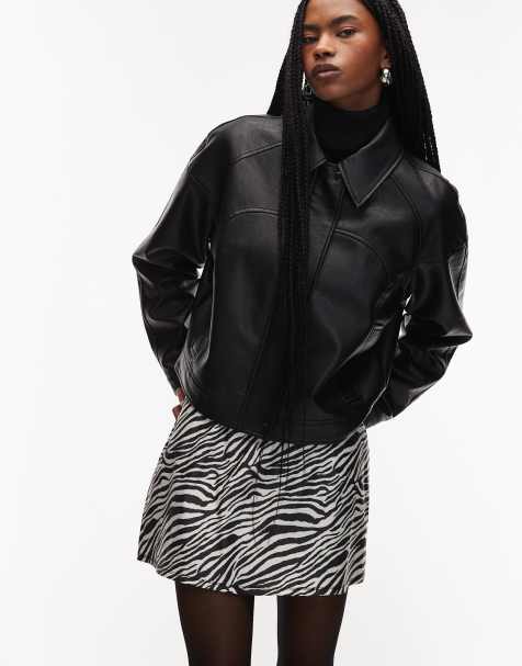 ASOS DESIGN - Miniskort i bengalin med zebraprint - view 1