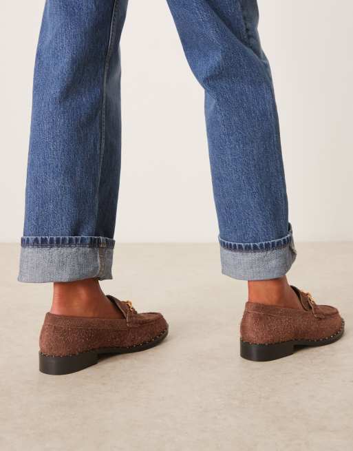 ASOS DESIGN - Ministry - Mocassins en daim de qualité supérieure à mors chaîne - Marron, 4 de 4