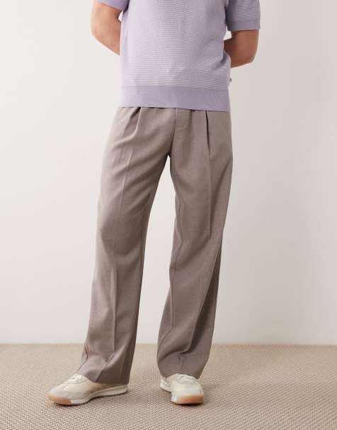 ASOS DESIGN - Minkbrune skræddersyede pull on-bukser med brede ben - view 1