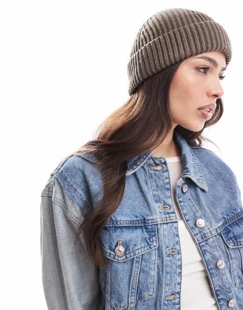 ASOS DESIGN - Minkfarvet hue i fisker-ribstrik - view 1