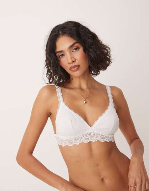 ASOS DESIGN – Minnie – Lingerie aus Baumwolle und Spitze in Schwarz und Weiß - view 1