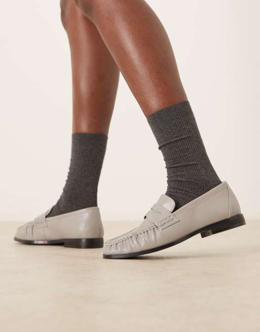 ASOS DESIGN - Minnie - Loafers met rimpeleffect in grijs, 2 van 4