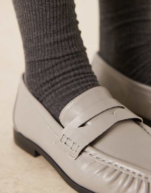 ASOS DESIGN - Minnie - Loafers met rimpeleffect in grijs, 4 van 4