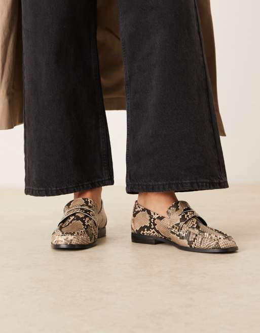 ASOS DESIGN - Minnie - Loafers met rimpeleffect in slangenprint, 3 van 4