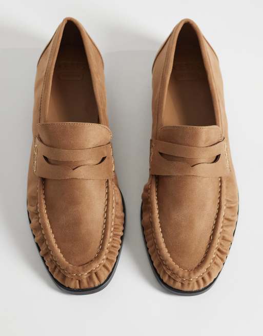 ASOS DESIGN - Minnie - Loafers van imitatiesuède met rimpeleffect in bruin, 2 van 4