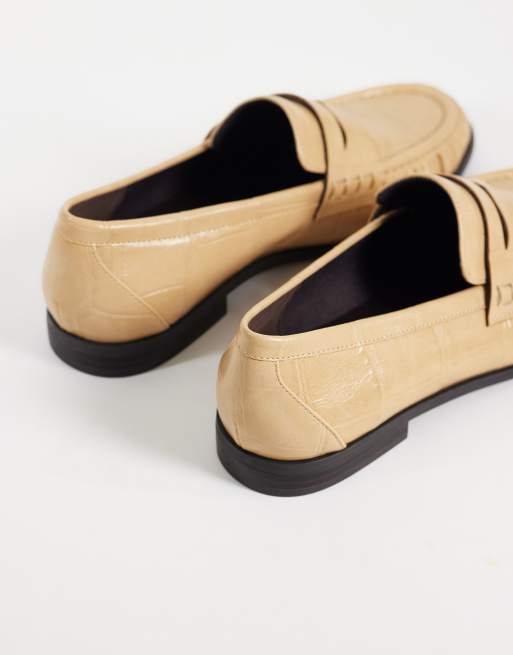 ASOS DESIGN - Minnie - Mocassins effet croco froncés - Caramel, 4 de 4