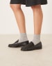 ASOS DESIGN short sleeve twist detail asymmetric top in black