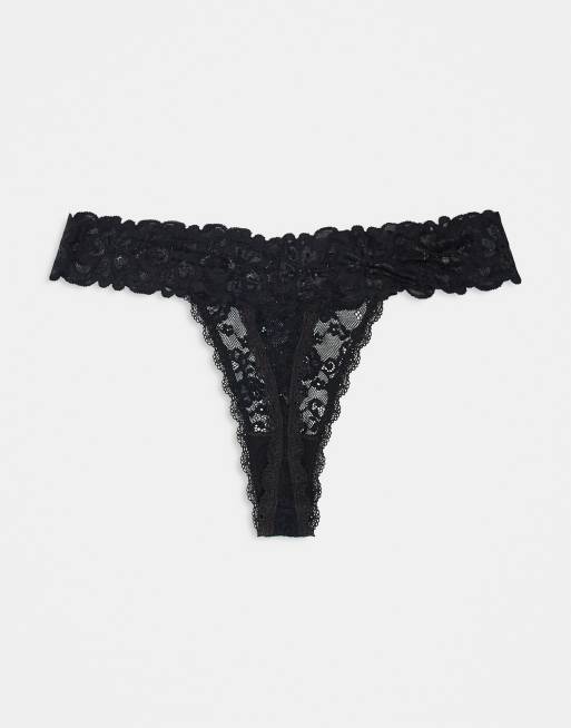 ASOS DESIGN – Minnie – Svarta stringtrosor i spets, 3-pack, 3 av 3