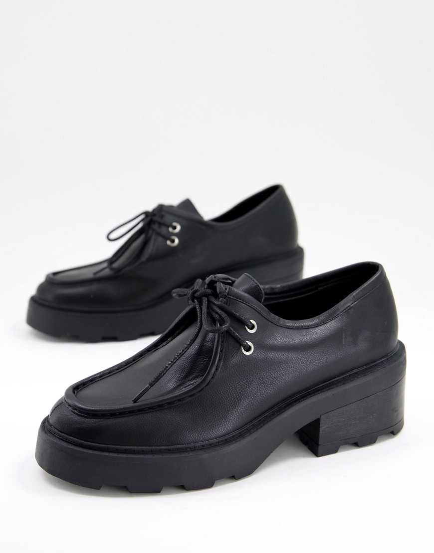 ASOS DESIGN Minny chunky lace up loafer in black