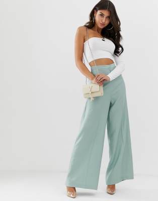 adidas Originals wide leg pant in mint, ASOS