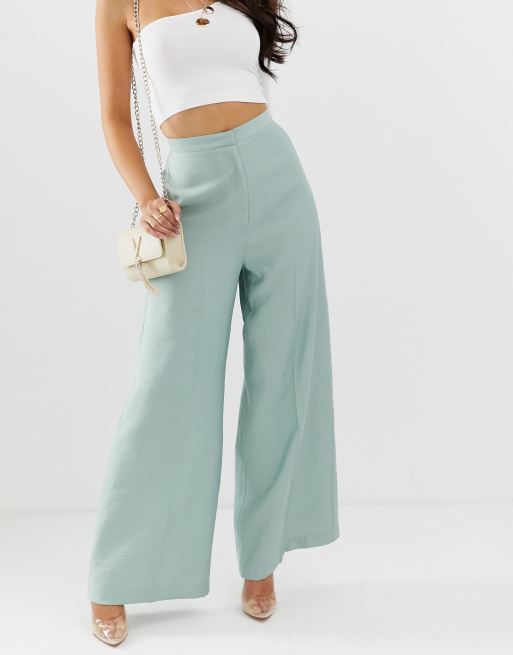 ASOS DESIGN mint wide leg trousers