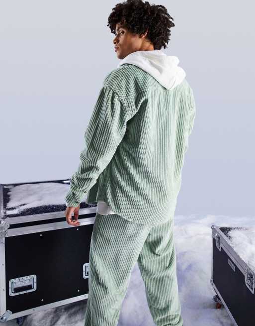 ASOS DESIGN – Mintgrön manchesterskjorta i oversize, del av set , 3 av 4