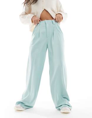 ASOS DESIGN – Mintgröna byxor med vida ben och kontrastpaneler - view 1