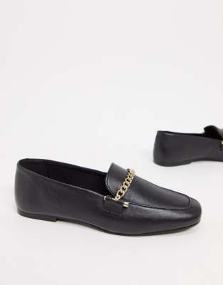 gold chain loafers