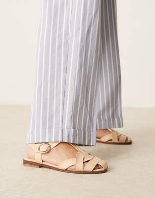 Asos Design Mirage Slim Fisherman Shoes In Neutral