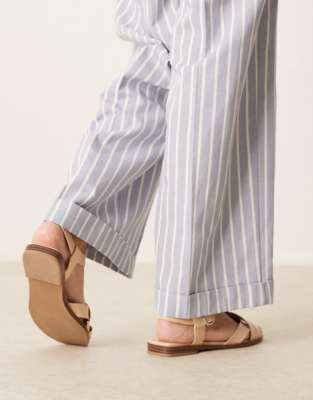 Asos Design Mirage Slim Fisherman Shoes In Neutral