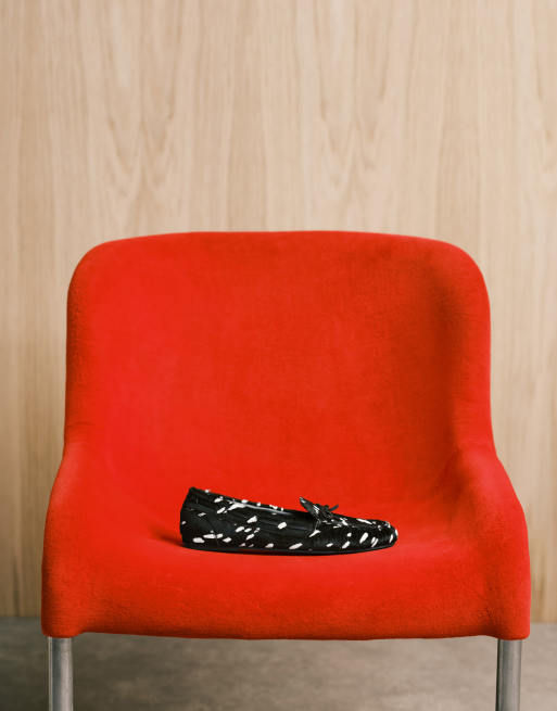 ASOS DESIGN - Mirth - Mocassins en cuir à imprimé vache de qualité supérieure avec nœud, 2 de 4