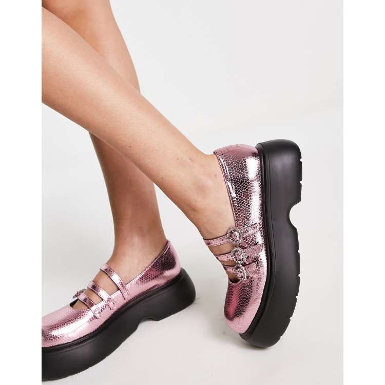 Womens chunky best sale mary jane shoes