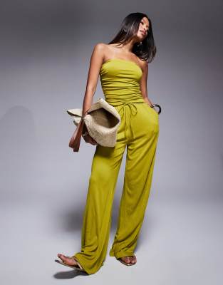 ASOS DESIGN – mit Knitterstruktur in Mittelgrün - view 1