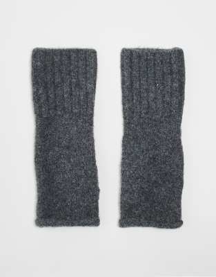 ASOS DESIGN - Mitaines à bordure roulottée - Gris anthracite