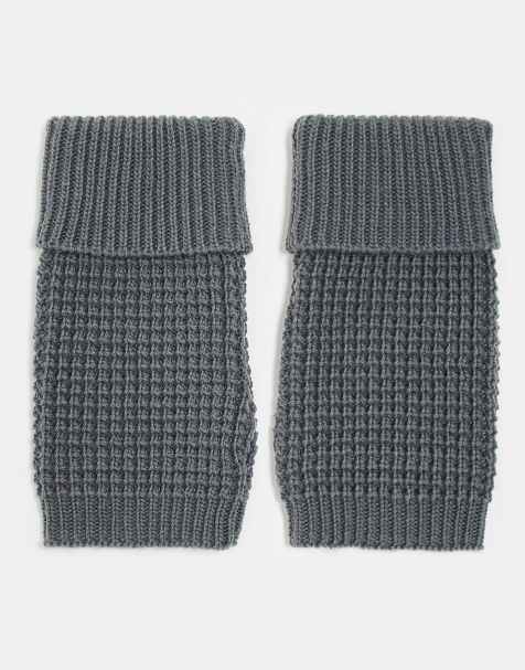 ASOS DESIGN - Mitaines en maille gaufrée - Gris - view 1