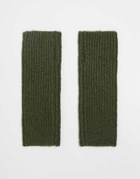 ASOS DESIGN - Mitaines longues en maille - Kaki - view 1