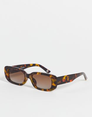 Mittelgroße eckige Sonnenbrille in Schildplatt-Braun Braun No Size