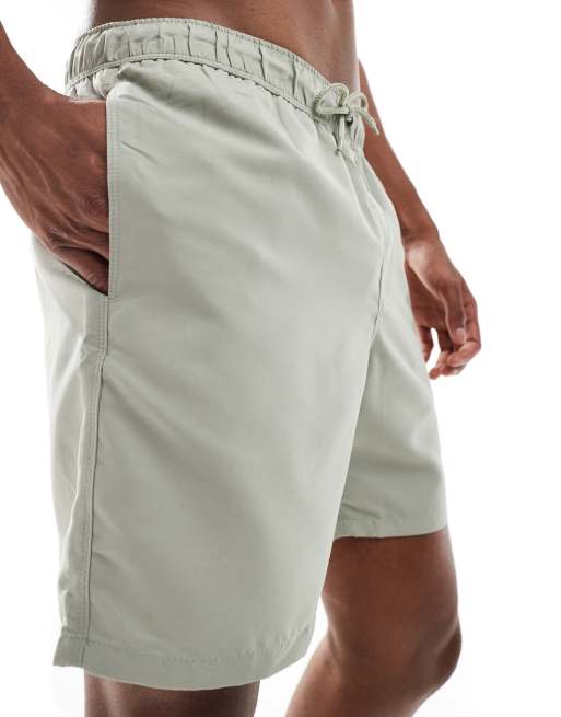 ASOS DESIGN – Mittellange Badeshorts in Salbeigrün, 3 von 4