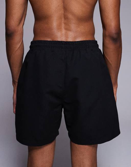 ASOS DESIGN – Mittellange Badeshorts in Schwarz, 5 von 5