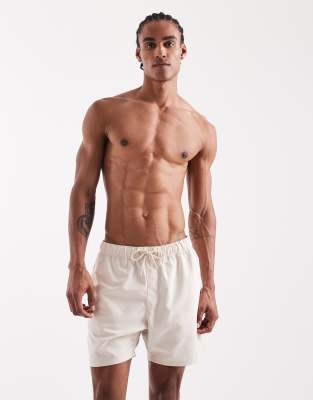 Mittellange Badeshorts in Steinbeige-Neutral Neutral 4XL