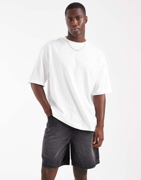 ASOS DESIGN – Mittellange Jeans-Jorts in verwaschenem Schwarz - view 1