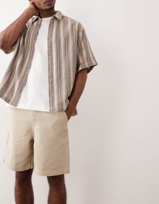 Mittellange Jorts aus Twill in Steinbeige-Neutral Neutral 52