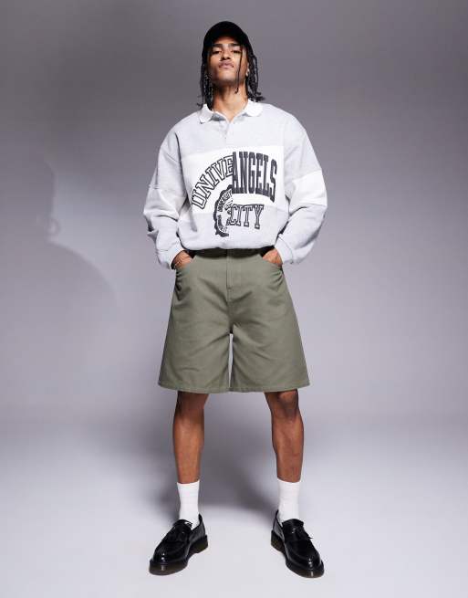 ASOS DESIGN – Mittellange Jorts in Khaki