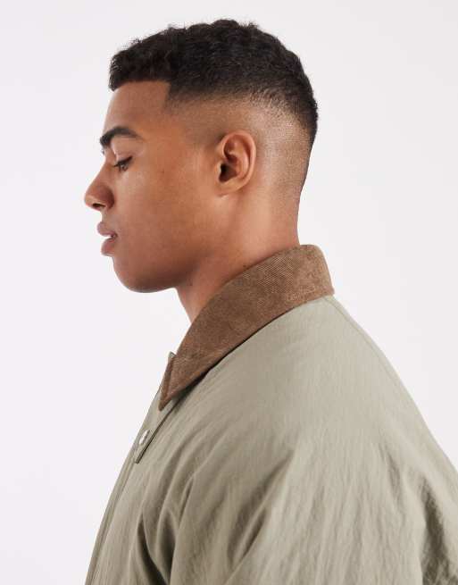 ASOS DESIGN – Mittellange Oversize-Barnjacke in hellem Khaki, 4 von 5