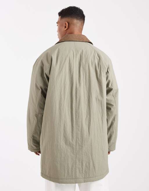ASOS DESIGN – Mittellange Oversize-Barnjacke in hellem Khaki, 5 von 5