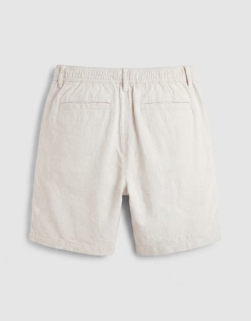 ASOS DESIGN – Mittellange Shorts aus Leinenmix in Steinbeige mit schmalem Schnitt, 7 von 7