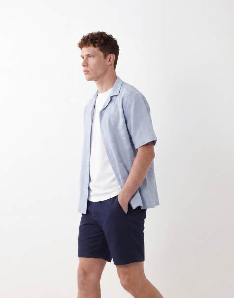 ASOS DESIGN – Mittellange Skinny-Fit-Chino-Shorts in Marineblau - view 1