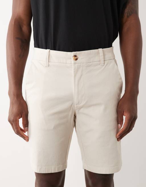 ASOS DESIGN – Mittellange Skinny-Fit-Chino-Shorts in Steinbeige, 4 von 5