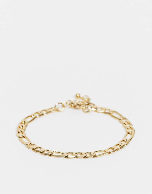 ASOS DESIGN – Mittelschweres, goldfarbenes Figaro-Armband aus wasserfestem Edelstahl, 6 mm – GOLD